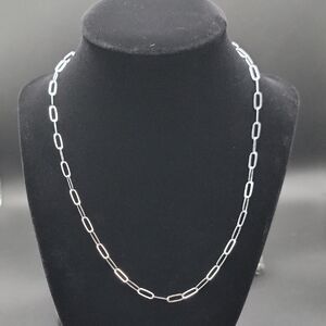 Elegant 925 Sterling Silver Paper Clip 18" Necklace Chain 10mm Link Italy Unisex